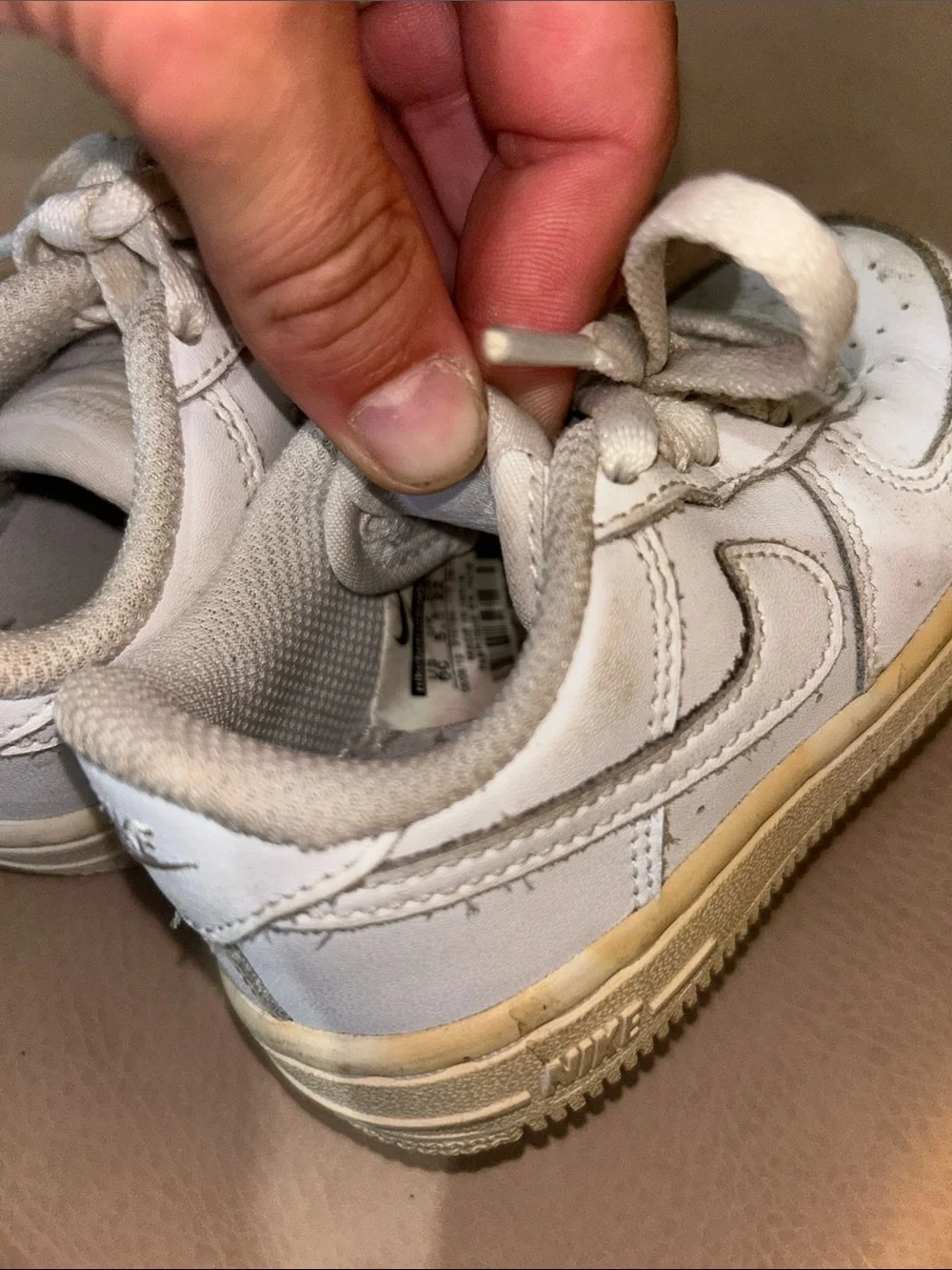 Nike Kids White Low-Top Sneakers with Ivory Sole